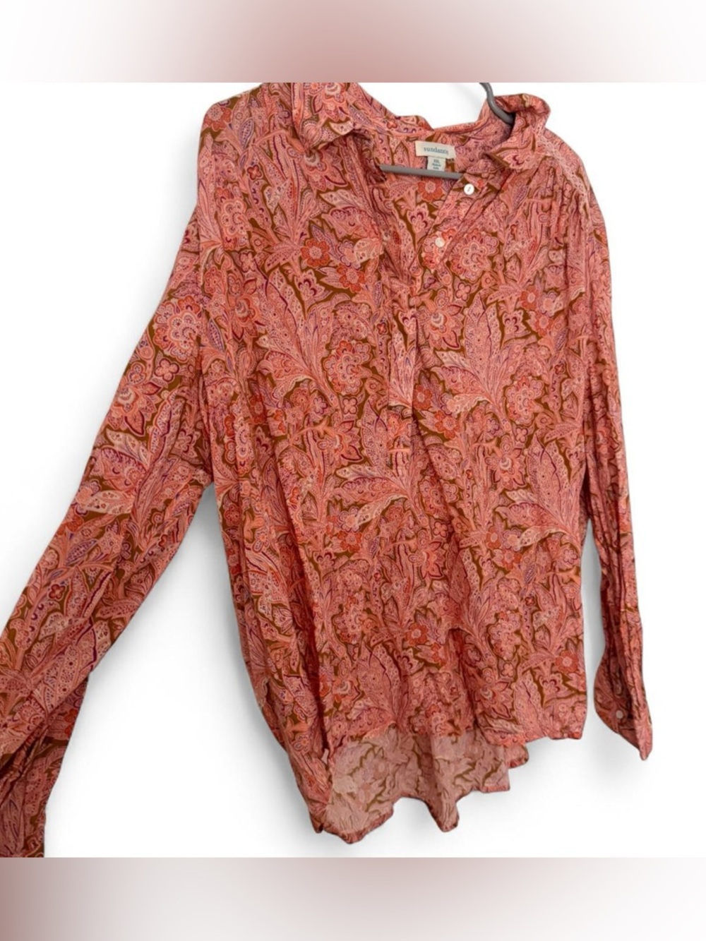 Sundance Pink Coral Paisley Button-Down Shirt